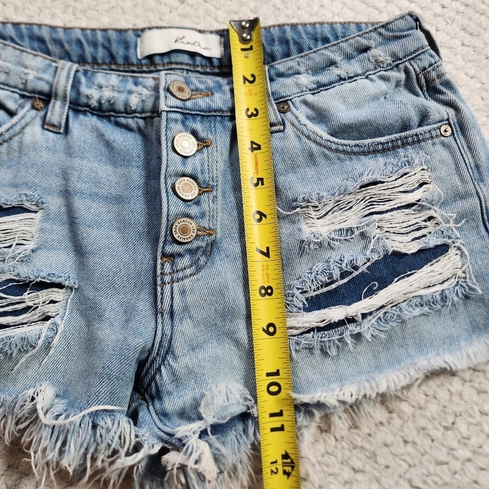 Kancan Presley Boyfriend Frayed Shorts Sz 5 - Picture 6 of 6